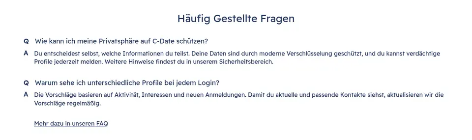 C-Date Erfahrungen: häufige Fragen auf c-date.ch zum Schutz der Privatsphäre